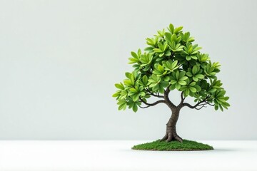 Fototapeta premium Lone sapling against pure white, showcasing intricate details , white, fresh, studio