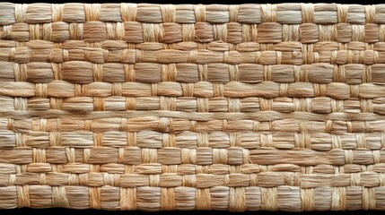Woven natural fiber material with intricate repeating pattern details