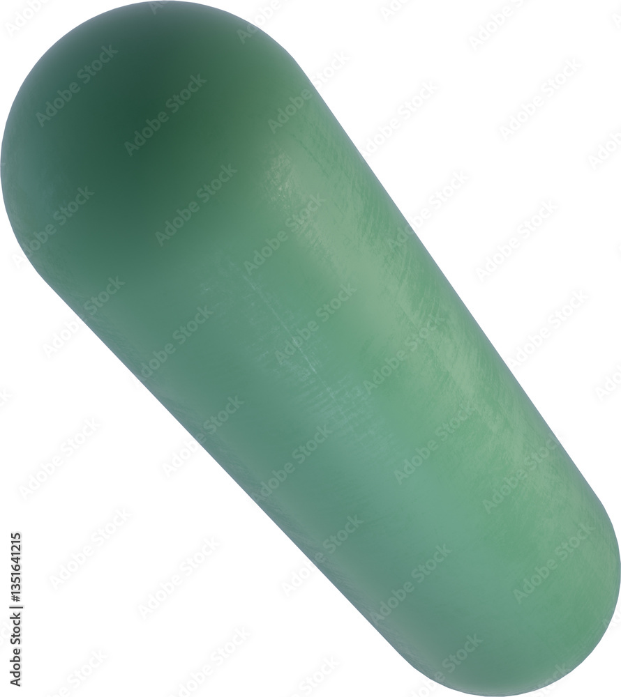 Poster green cylinder with rounded top and matte surface. minimalist abstract 3d render ideal for digital d