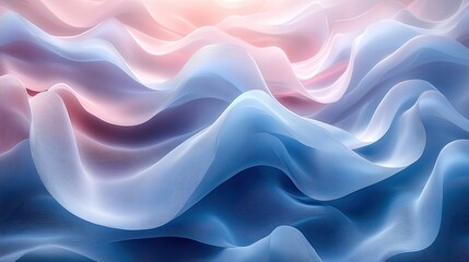 Obraz premium Abstract pastel waves, digital art, background, design