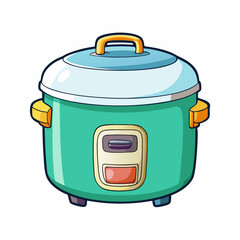 isolated, pot, kitchen, pan, white, food, cooking, cooker, object, utensil, equipment, saucepan, electric, metal, cook, lid, steel, handle, kitchenware, suitcase, vector, illustration, soup, appliance