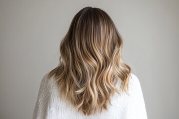 Fototapeta premium Hair with back view and minimalist studio lighting in fashion photography.