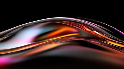 Abstract fluidic form, vibrant colors, smooth curves
