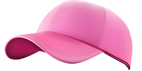 Fototapeta premium Pink visor cap, isolated on a transparent background, PNG