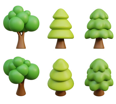 three Tree icon 3D Graphics