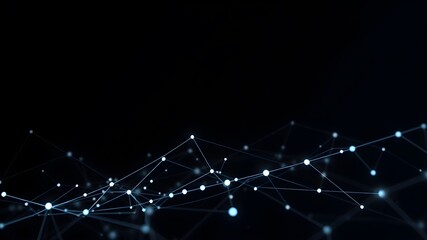 Data technology background. Abstract background. Connecting dots and lines on dark background. 3D rendering. 4k