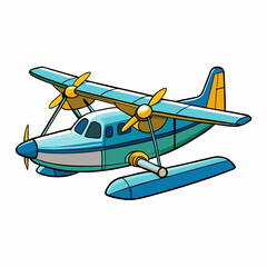 seaplane isolated on white