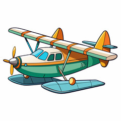 seaplane isolated on white