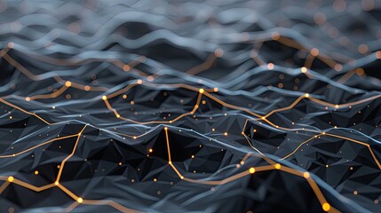 Abstract depiction of a data network with glowing nodes