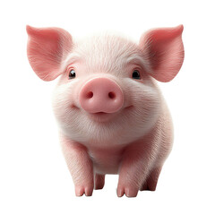 3d Pig isolated on transparent background, PNG