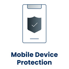 Mobile Device Protection Icon. Smartphone Security, Data Encryption, and Device Safety Symbol.