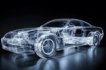 Naklejka premium A transparent car under x-ray