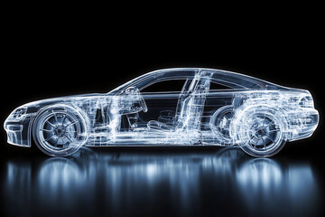 A transparent car under x-ray