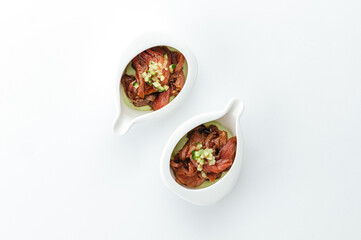 restaurant food on a white background
