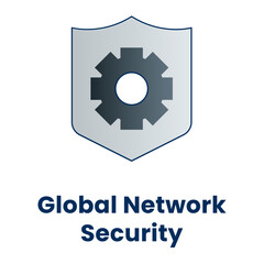 Global Network Security Icon. Worldwide Cyber Protection, Data Privacy, and Internet Defense Symbol.
