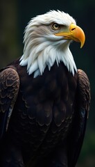 Obraz premium Majestic bald eagle, nictitating membrane visible, head shot, wildlife photography