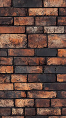 Rustic Brick Wall with Visible Texture and Older Character, Capturing Depth and Historical Aura