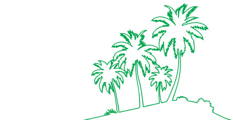 Coconute tree line art