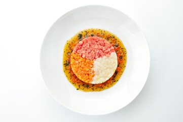 restaurant food on a white background
