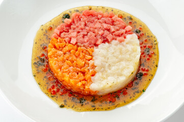 restaurant food on a white background
