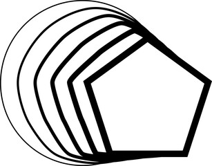 Polygon frame gradient blend to circle with motion. Technology geometric element