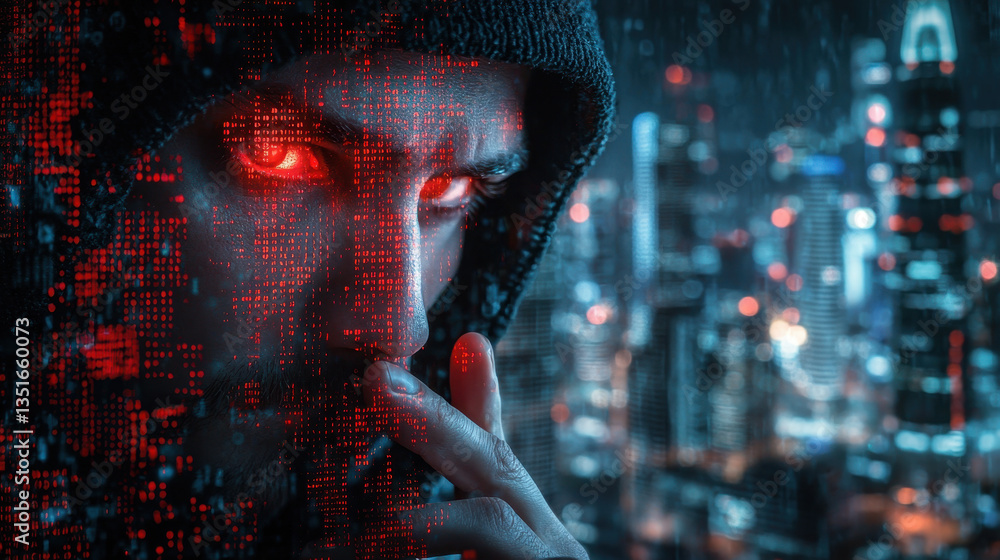 Aufkleber hacker employs advanced ai software to deceive victim with convincing fake audio in a modern digital