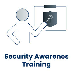 Security Awareness Training
Title: Security Awareness Training Icon. Cybersecurity Education, User Risk Prevention, and Compliance Training Symbol.
