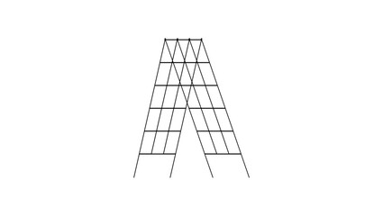 Steel a-Frame Trellis , black isolated silhouette
