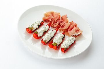 restaurant food on a white background