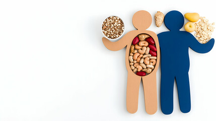 Healthy Diet for Optimal Body Function&mdash;Collage of Nutrient-Rich Foods and Human Organs