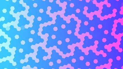 Vibrant Abstract Blue and Pink Hexagonal Network Background. A futuristic abstract background with an intricate hexagonal pattern in blue and pink hues, creating a dynamic and tech-inspire