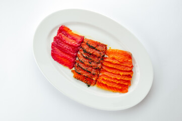 restaurant food on a white background