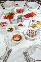 restaurant food on a white background