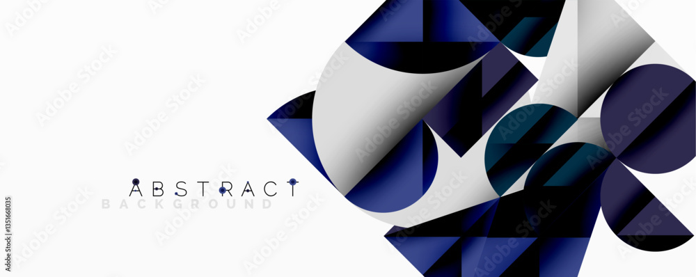 Aufkleber Modern abstract composition with layered circles and angular segments featuring gradients, transparency effects, and a structured geometric layout