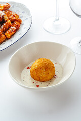restaurant food on a white background