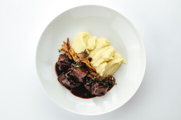 restaurant food on a white background