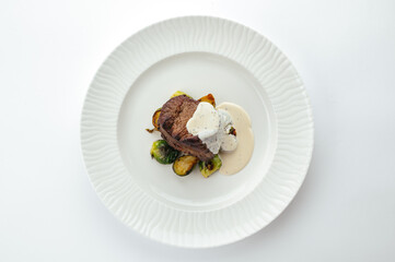 restaurant food on a white background