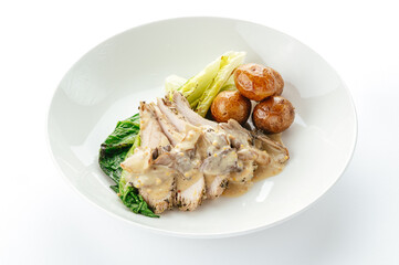 restaurant food on a white background