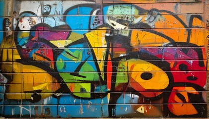 Graffiti art is a way of expression in public space on a wall with abstract letters, spray painting in a unique style - suitable as a creative background