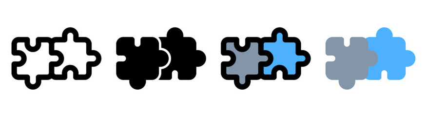Modern puzzle icons with a simple and stylish design. Ideal for games, educational materials and brain teaser applications.