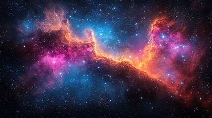 Naklejka premium A beautiful image of a colorful nebula in deep space