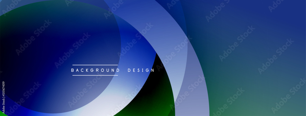 Poster Layered circular shapes in vivid colors form a gradient-rich abstract design with smooth transitions, depth effects, and a modern, futuristic aesthetic