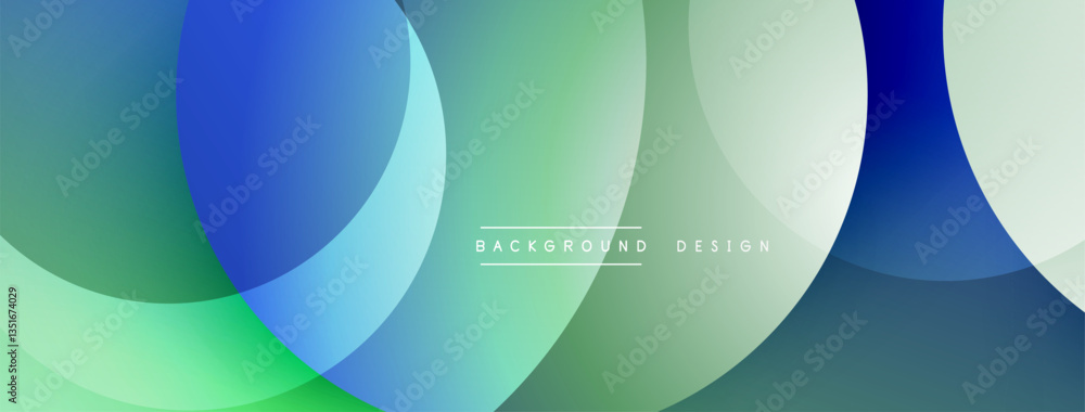 Aufkleber Layered circular shapes in vivid colors form a gradient-rich abstract design with smooth transitions, depth effects, and a modern, futuristic aesthetic