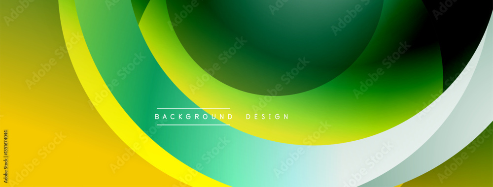 Poster Layered circular shapes in vivid colors form a gradient-rich abstract design with smooth transitions, depth effects, and a modern, futuristic aesthetic