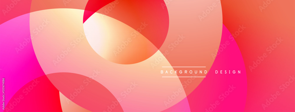 Poster Layered circular shapes in vivid colors form a gradient-rich abstract design with smooth transitions, depth effects, and a modern, futuristic aesthetic