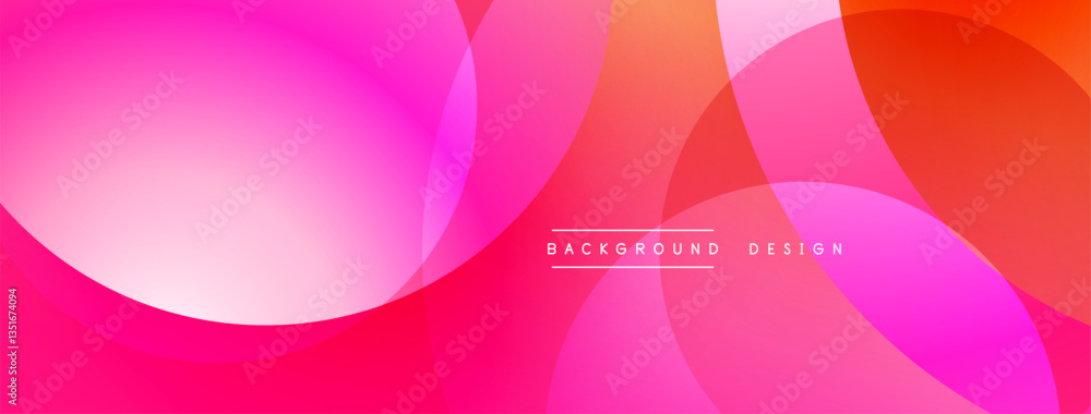 Aufkleber Layered circular shapes in vivid colors form a gradient-rich abstract design with smooth transitions, depth effects, and a modern, futuristic aesthetic