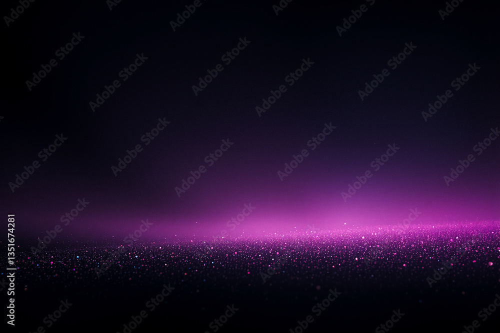 Poster A dark background is softly lit by a vibrant purple line of sparkling particles at the base, creating a magical and ethereal atmosphere.