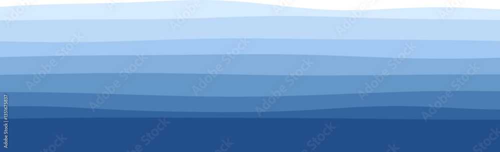 Poster abstract blue ocean wave pattern with gradient design in layered shades.