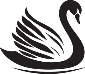 Naklejka premium swan vector silhouette illustration 