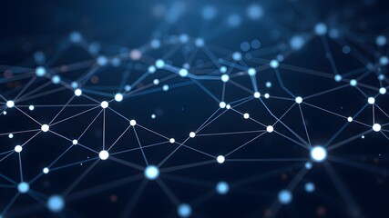 Obraz premium Data technology background. Abstract background. Connecting dots and lines on dark background. 3D rendering. 4k